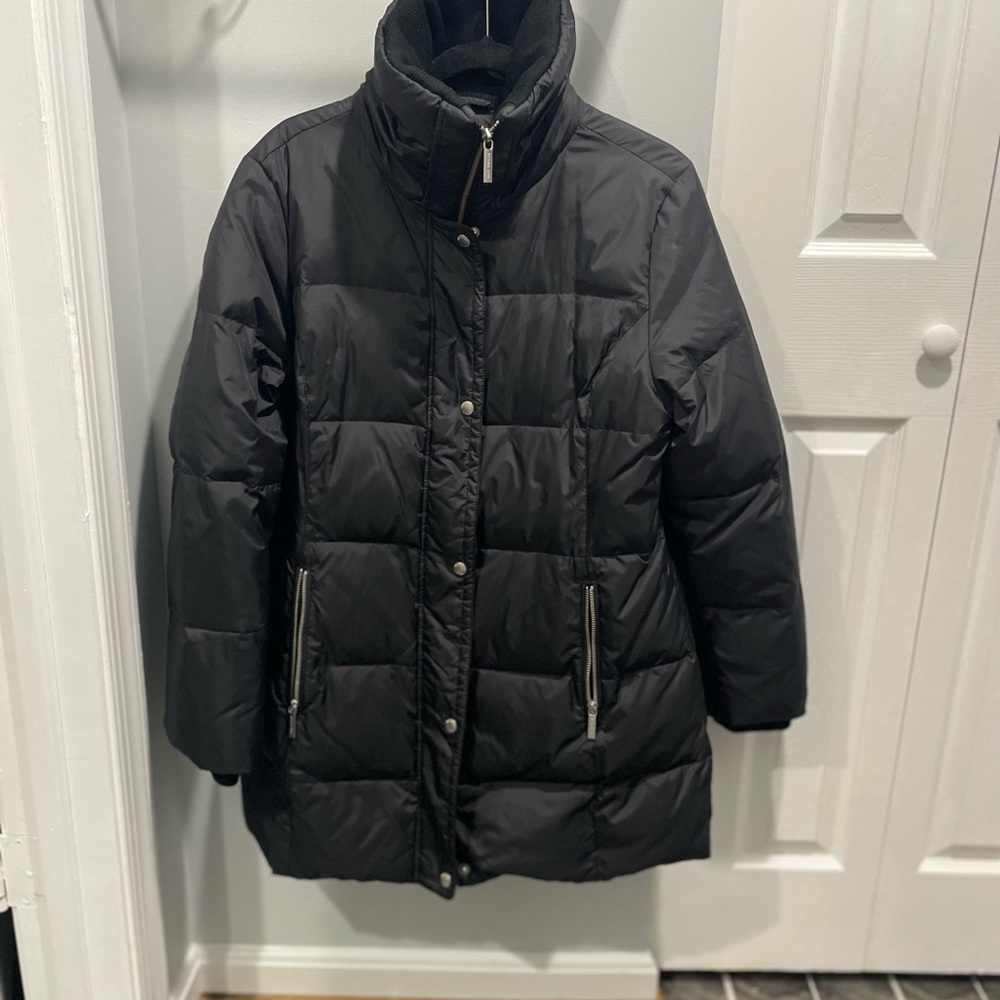 Michael Kors Black Quilted Puffer Coat – Mid-Length